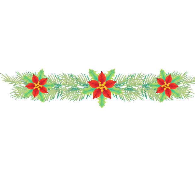 圣诞节圣诞绿色树枝花环标题栏分割线