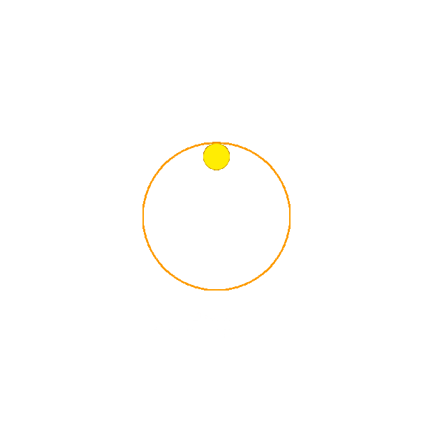 黄色圆圈内转动的加载loading小球gif图素材
