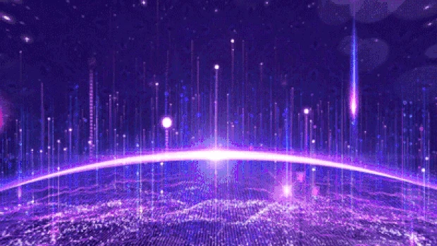 紫色梦幻大气粒子线条舞台视频背景