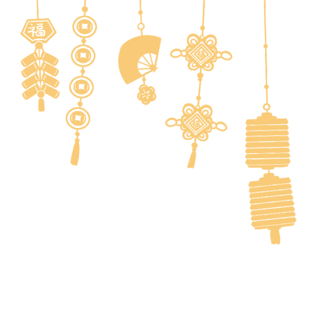 中国风金色灯笼装饰吊饰春节新年gif图素材