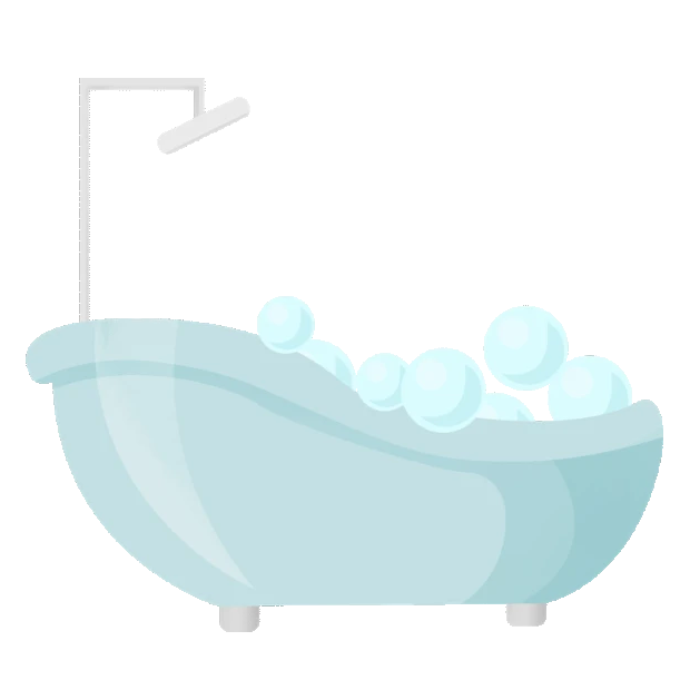 卡通卫浴洁具洗澡盆浴缸浴室泡泡浴洗澡gif图素材