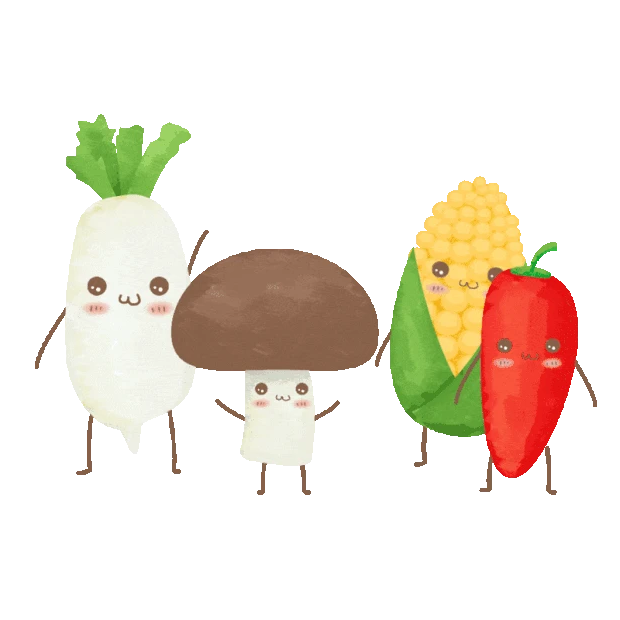 卡通拟人蔬菜水果食物农产品可爱打招呼gif图素材