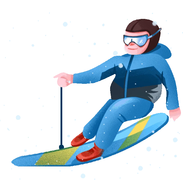 冬天冬季少年下雪飘雪滑雪体育运动gif图片