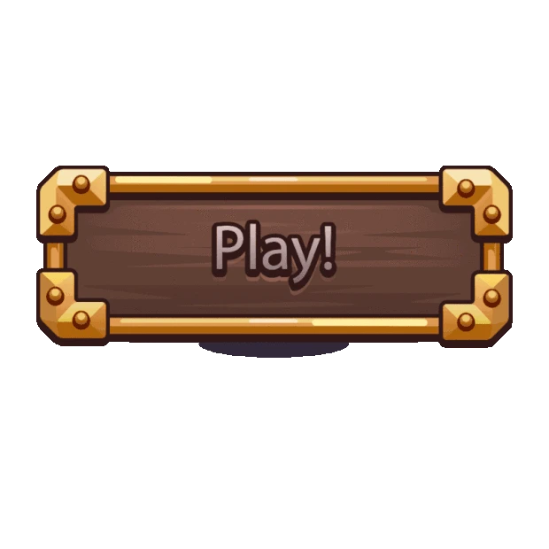 棕色木纹游戏UI按钮icon开始游戏Playgif图素材