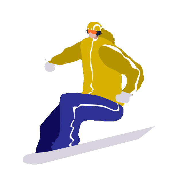 冬天滑雪体育运动男孩gif图素材