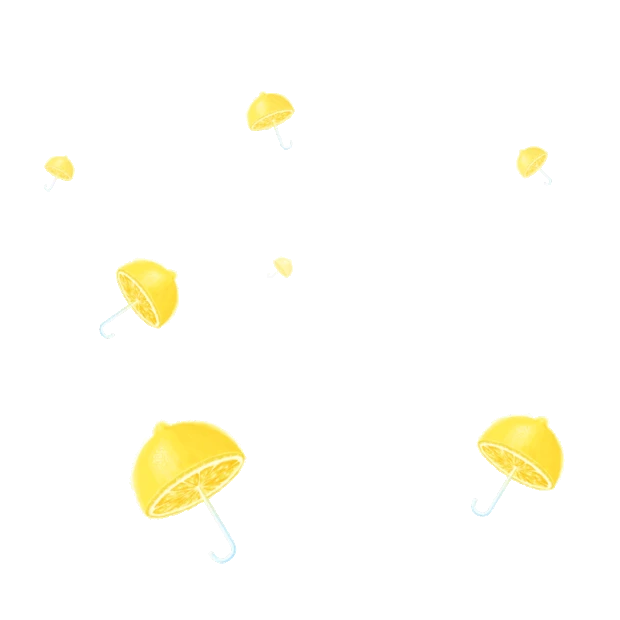 夏天清新柠檬伞从天而降水果底纹gif图素材