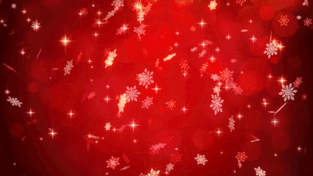 圣诞节元旦红色大气雪花新年背景视频