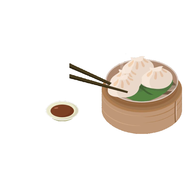 中式早点早餐小笼包餐点筷子gif图素材