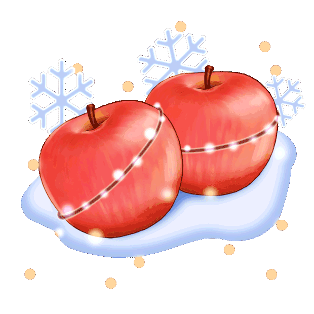 平安夜圣诞节红色苹果gif图素材
