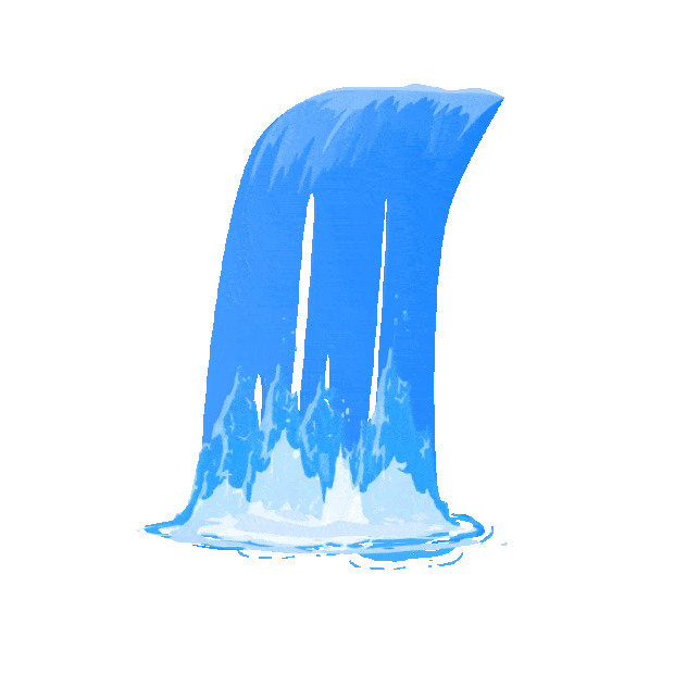 水蓝色瀑布流水河水gif图素材