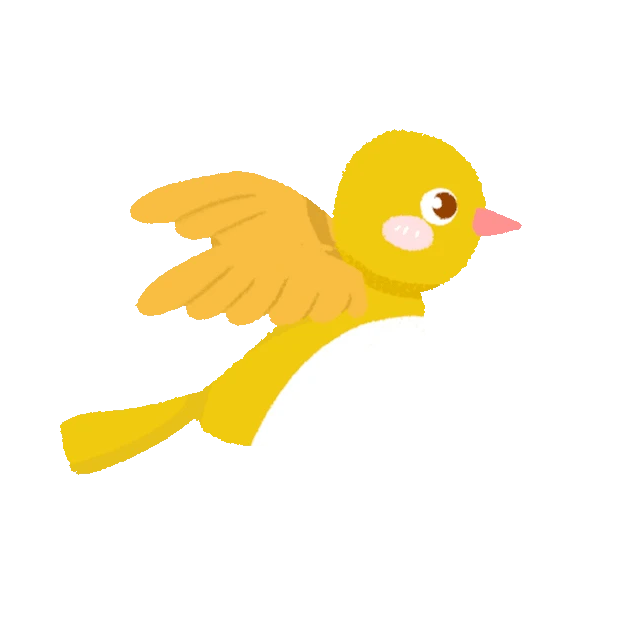 小鸟黄色飞翔卡通gif图素材