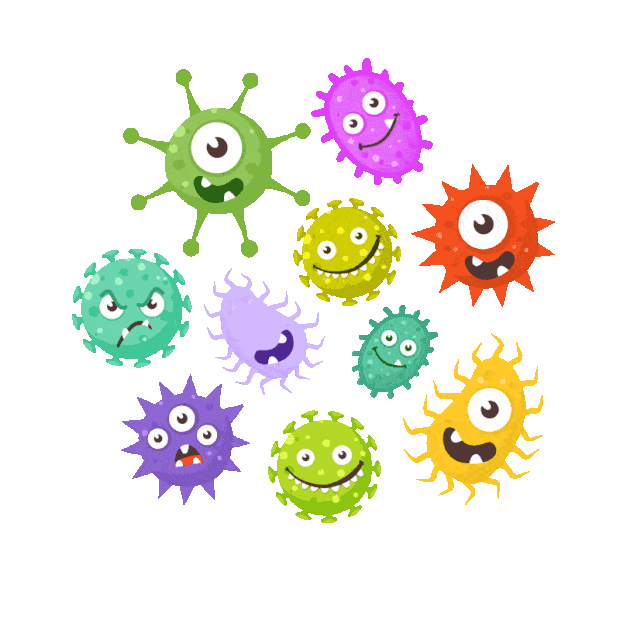 细菌病毒微生物冠状病毒卡通gif图素材
