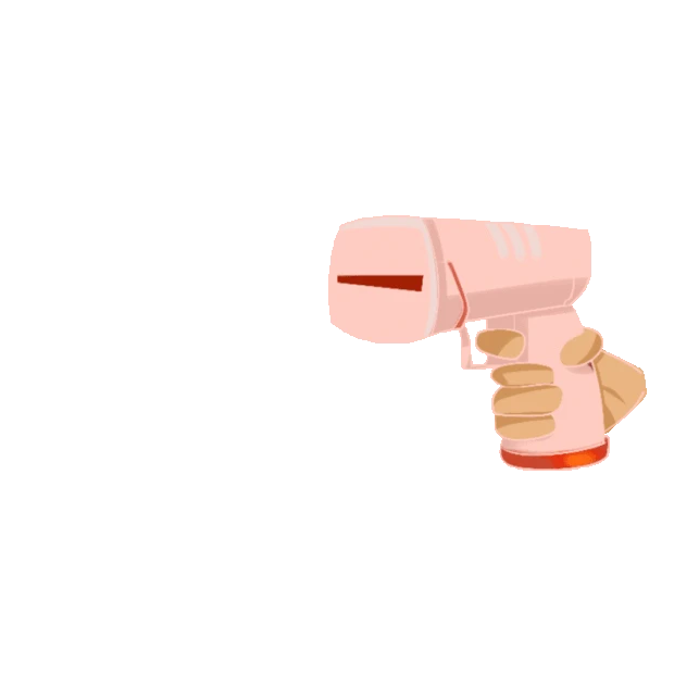 粉色喷钱枪网红玩具吐钱撒钱春节新年gif图素材  