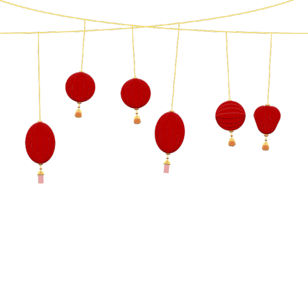 灯笼挂饰吊坠红色春节新年装饰gif图素材