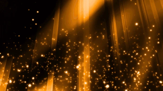 金色粒子上升光芒闪烁背景视频