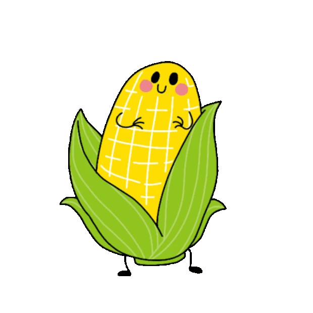 食物玉米蔬菜拟人卡通摸脸gif图素材表情包