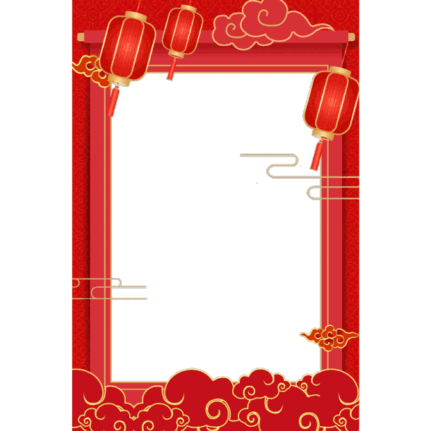 春节新年边框竖版视频边框开门红喜庆
