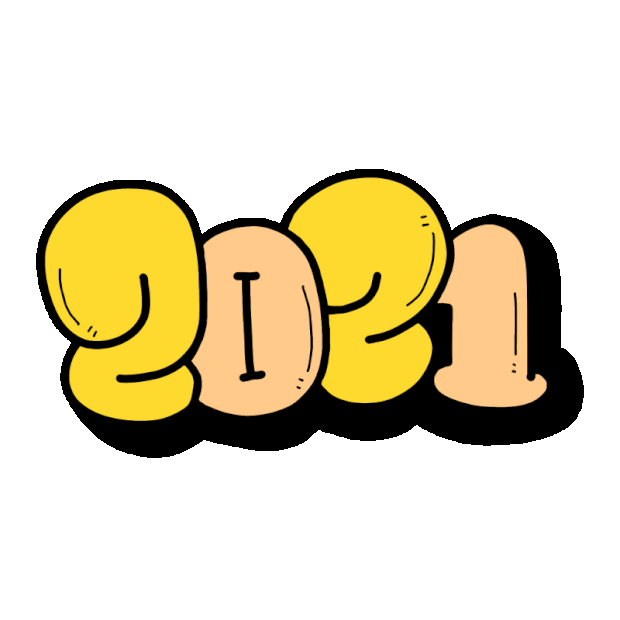 2021手绘gif图片素材_2021数字标题新年gif图素材