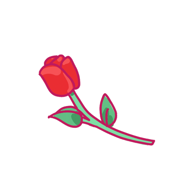 花朵玫瑰花贴纸gif图素材  