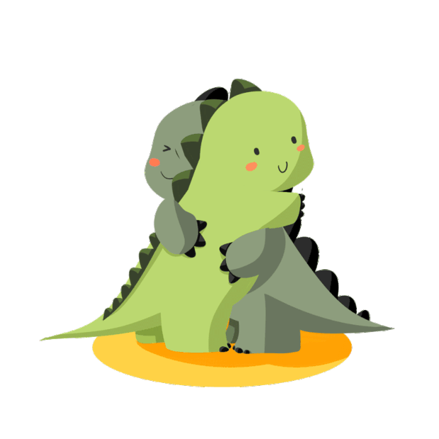 世界拥抱日小恐龙喜欢爱情拥抱可爱绿色gif图素材