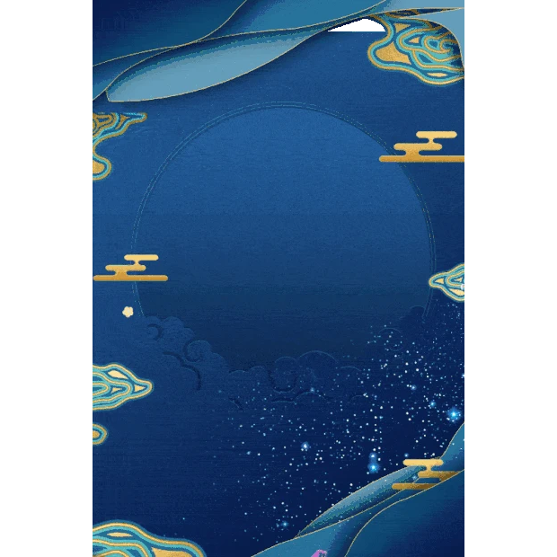 剪纸蓝色竖版视频背景典雅中国风gif图素材