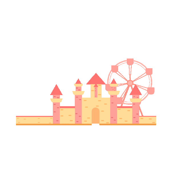 儿童节游乐场城堡过山车摩天轮粉色gif图素材