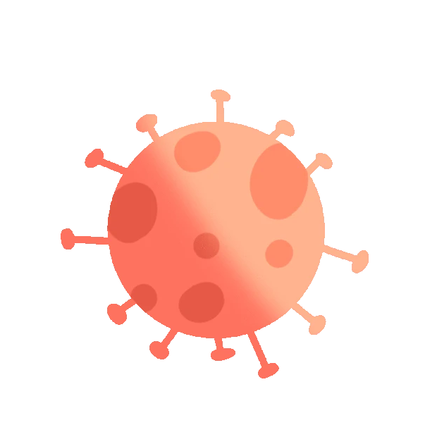 疫情病毒新冠细菌橘红色gif图素材