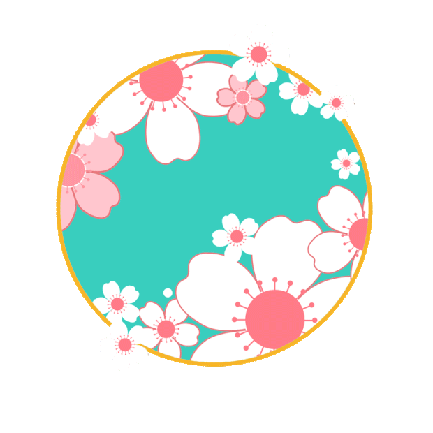 樱花日本和风日式圆形装饰图案gif图素材