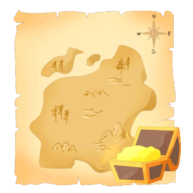 游戏宝藏藏宝图路线指引黄色gif图素材