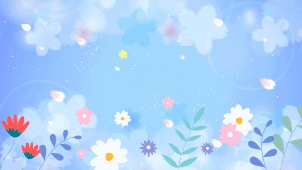 春天蓝色清新花卉视频背景gif图素材