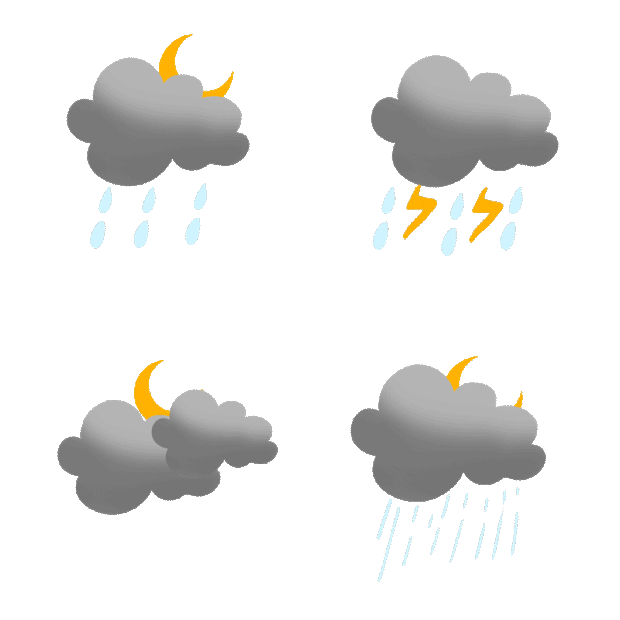 阴天摄影图gif图片素材_天气预报阴天晚上乌云下雨打雷刮风闪电卡通