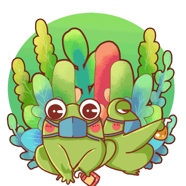 惊蛰防疫青蛙消毒眨眼睛卡通绿色gif图素材