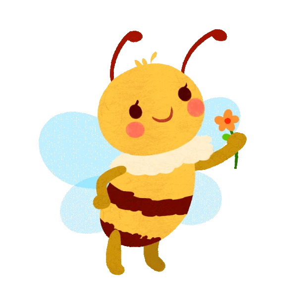 动物蜜蜂拟人可爱春天采蜂蜜gif图素材
