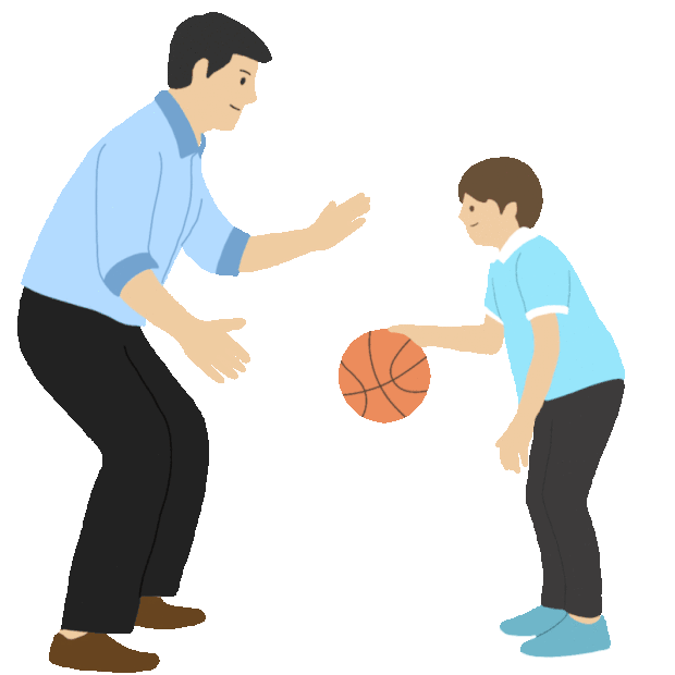 篮球打篮球运动体育锻炼亲子活动gif图素材