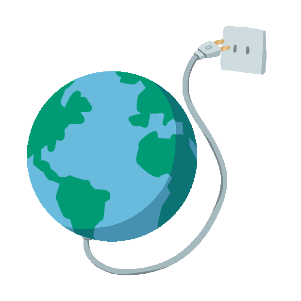 地球一小时环保节能插电扁平节约用电gif图素材