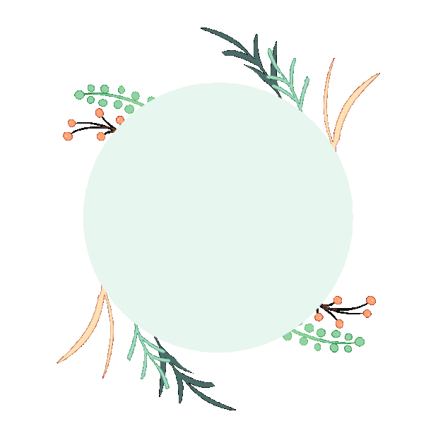 春天森系花草植物圆形边框gif图素材