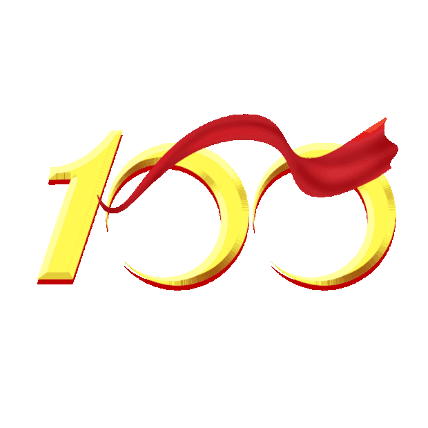 建党节100周年立体金字标题gif图素材