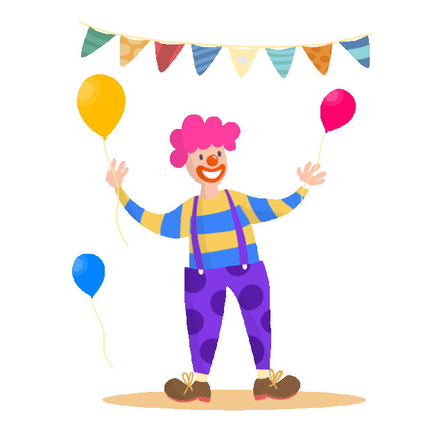 愚人节小丑表演演出杂耍气球卡通gif图素材