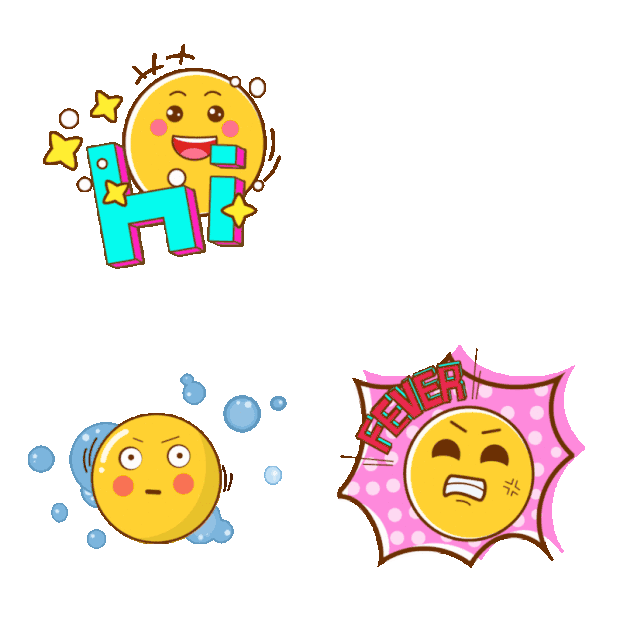 emoji可爱社交黄脸嗨疑问生气卡通表情包gif图素材