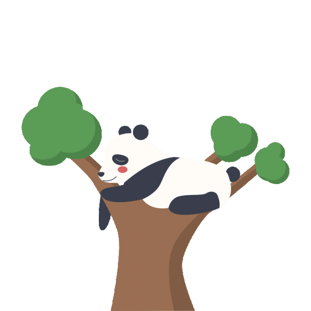 动物熊猫树上睡觉晃手gif图素材