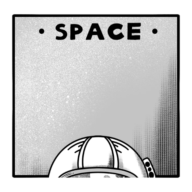 航天日宇航员主题系列贴纸复古风黑白gif图素材