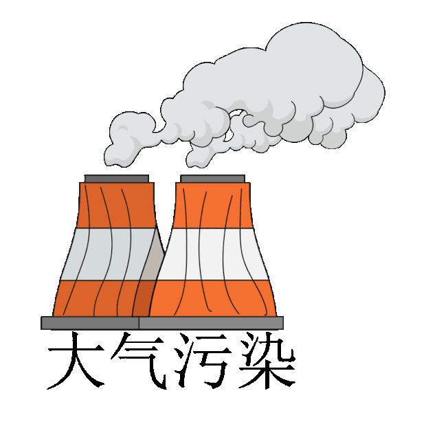 大气污染自然灾害排烟手绘gif图素材雾霾