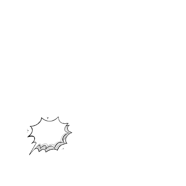 爆炸对话框简洁黑白gif图素材