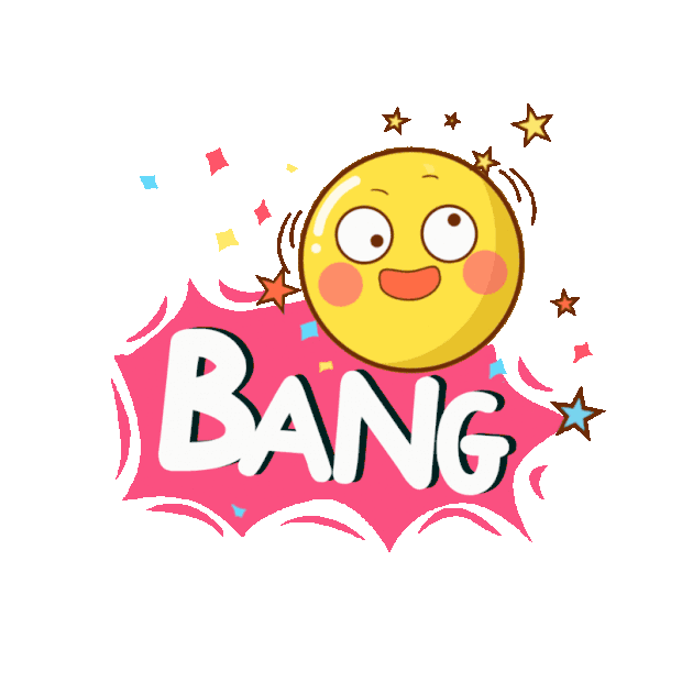 emoji黄脸晕星星BANG卡通表情包gif图素材