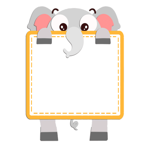 动物边框可爱大象举牌子卡通gif图素材