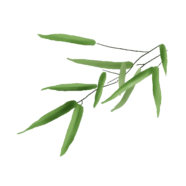 中国水墨竹叶叶子手绘绿色小清新gif图素材
