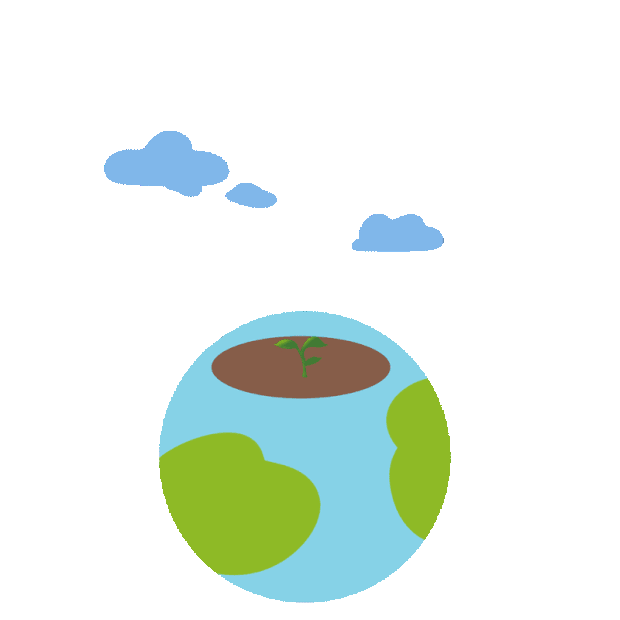绿色环保地球浇水树苗生长卡通gif图素材地球日