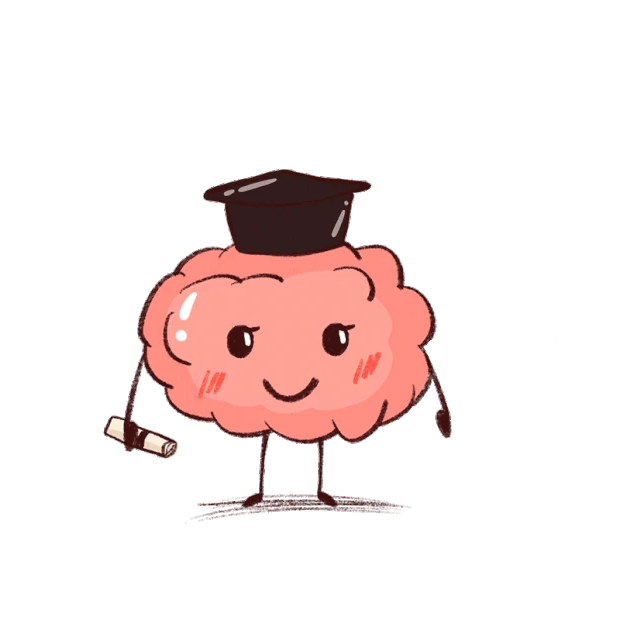 卡通手绘粉色大脑头脑博士毕业表情包gif图素材