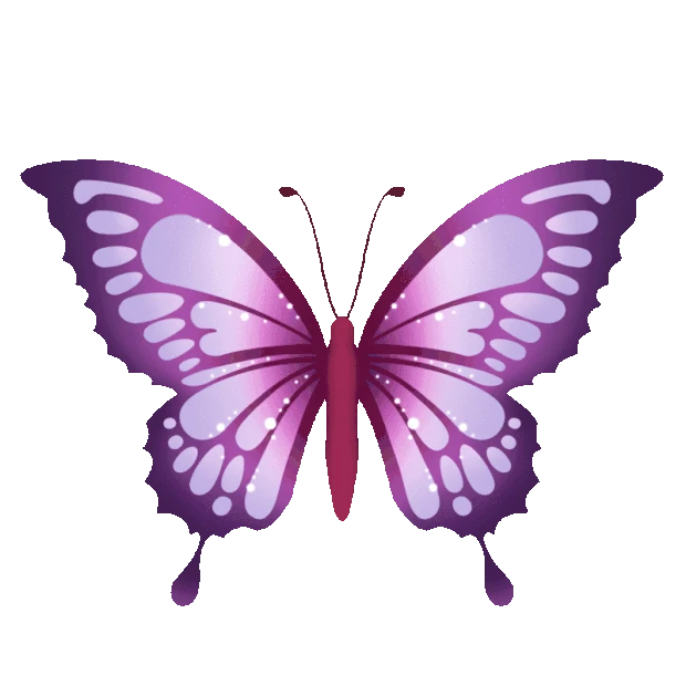 春天漂亮蝴蝶挥动翅膀卡通昆虫紫色gif图素材