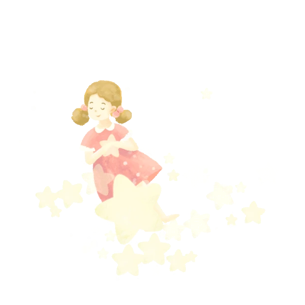星空星星闪烁夜空女孩卡通gif图素材